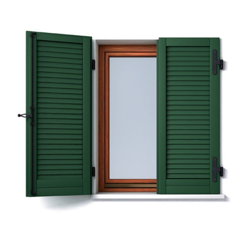 Einflügeliger Fensterladen - Panto spa - Lamellen / Holz