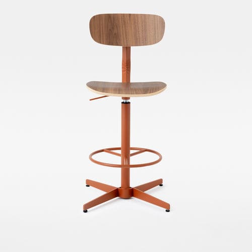 Moderner Hocker - TYPO - Mara - Holz / Gestell aus Metall / mit Sterngestell mit 4 Streben