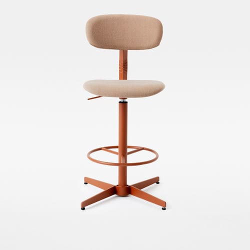 Moderner Hocker - TYPO SOFT - Mara - Holz / Gestell aus Metall / mit Sterngestell mit 4 Streben