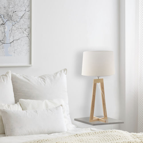 Tischlampe - SACHA LT - Aluminor - Stoff / Holz / modern