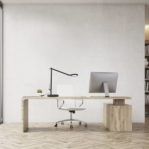 Bürolampe - BIVO - Aluminor - gebürstetes Aluminium / modern / mit Kabel