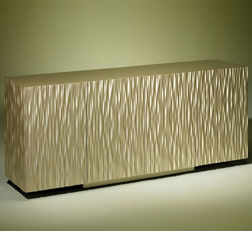 Modernes Sideboard - MOON - Luisa Peixoto Design - lackiertes Holz / blau / grün