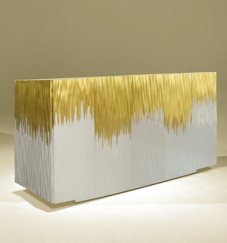 Modernes Sideboard - MOON GOLD - Luisa Peixoto Design - lackiertes Holz / weiß / gold