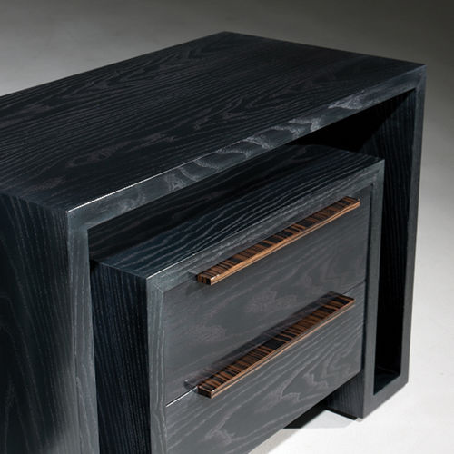 Moderner Nachttisch - DUPLO U - Luisa Peixoto Design - Holz / rechteckig / mit Schublade