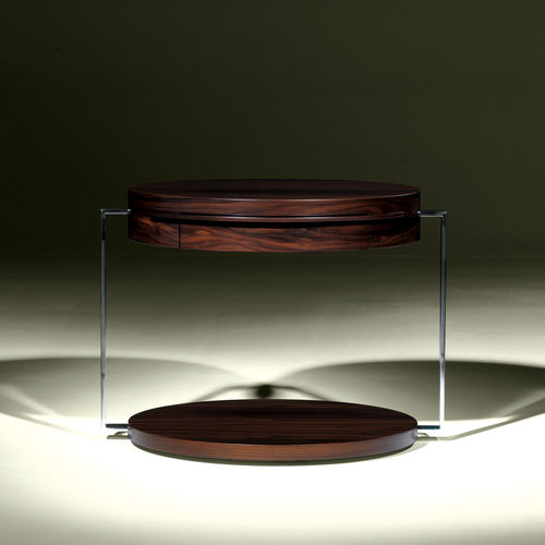 Moderner Nachttisch - SQUARE - Luisa Peixoto Design - lackiertes Holz / rund / für Privatgebrauch