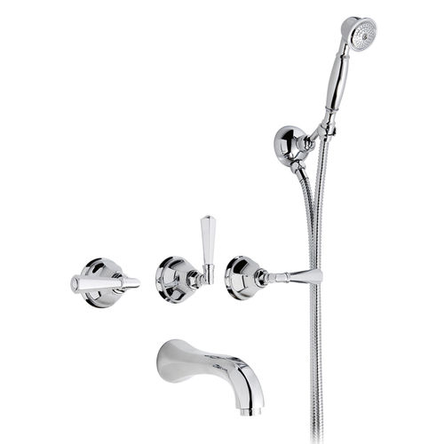 Wandmontiertes Duschsystem - 950.1903 - Aqua Prestige - modern / mit Handbrause / Regenstrahl