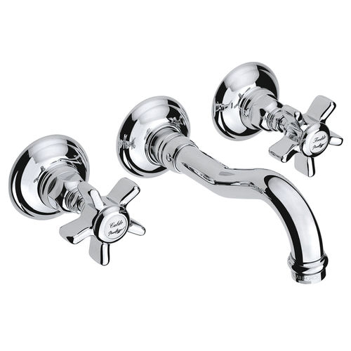 Zweigriffmischer für Waschtisch - 950.1477 - Aqua Prestige - wandmontiert / Messing / für Badezimmer
