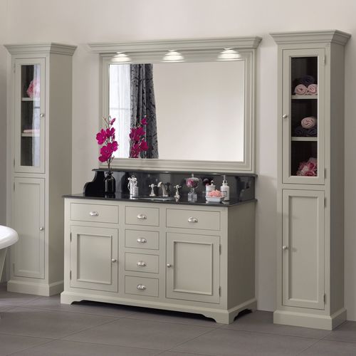 Freistehender Waschtisch-Unterschrank - CARLTON - Aqua Prestige - Holz / Marmor / Quarz