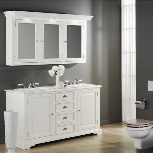 Doppelter Waschtisch-Unterschrank - RICHMOND - Aqua Prestige - freistehend / Holz / Marmor