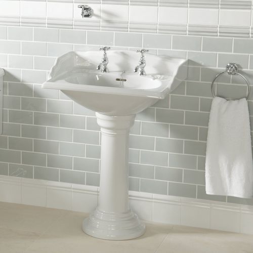 Bodenstehendes Waschbecken - 240.06352 + 240.06412 - Aqua Prestige - Porzellan / Mischbatterie / oval