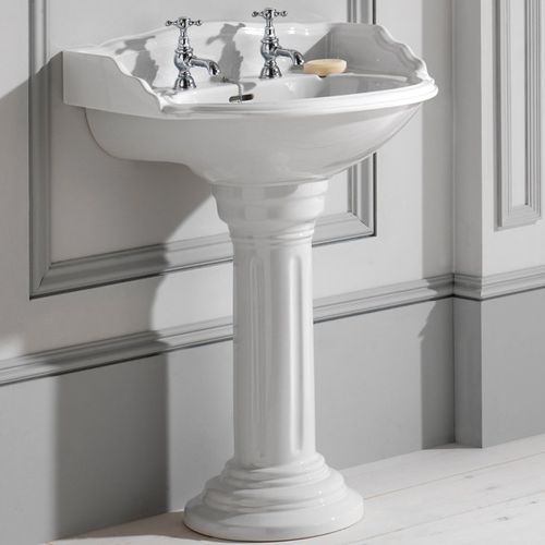 Bodenstehendes Waschbecken - 240.06312 & 240.06417 - Aqua Prestige - Porzellan / Mischbatterie / oval