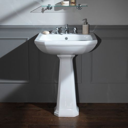 Bodenstehendes Waschbecken - 240.09601.WH & 240.09603.WH + 240.09620.WH - Aqua Prestige - Porzellan / Mischbatterie / 1-Loch