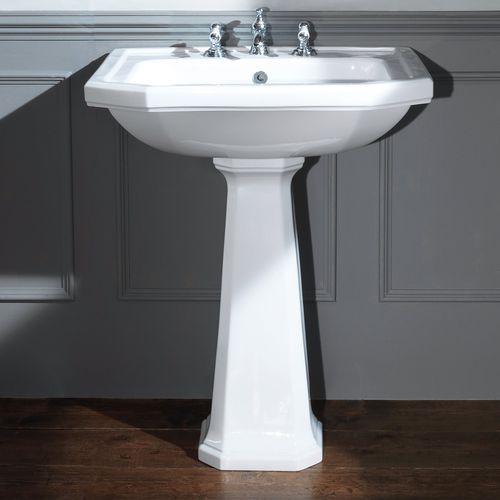 Bodenstehendes Waschbecken - 240.09701.WH & 240.09620.WH + 240.09620.WH - Aqua Prestige - Porzellan / rechteckig / 1-Loch