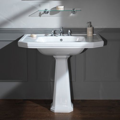 Bodenstehendes Waschbecken - 240.09821.WH & 240.09620.WH - Aqua Prestige - Porzellan / Mischbatterie / rechteckig