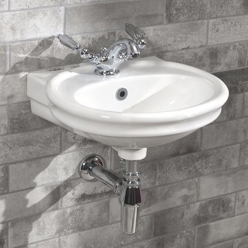 Wand-Handwaschbecken - 240.12631.WH - Aqua Prestige - oval / Porzellan