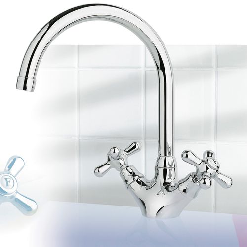 Aufsatz-Zweigriffmischer - 950.2506.01 - Aqua Prestige - Messing / für Küche / 1-Loch