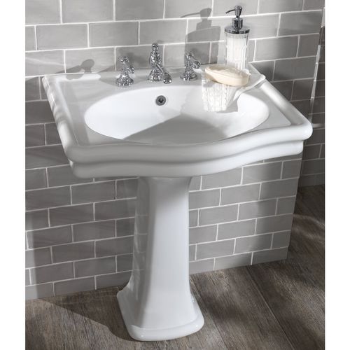 Bodenstehendes Waschbecken - LOXLEY - Aqua Prestige - Porzellan / rechteckig / 3-Loch