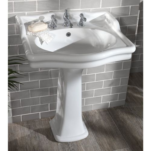 Bodenstehendes Waschbecken - LOXLEY AVEC DOSSERET - Aqua Prestige - Porzellan / 3-Loch / ohne Notüberlauf