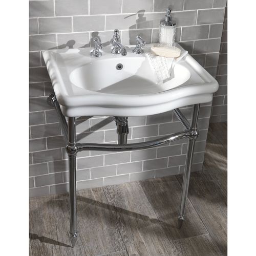 Bodenstehendes Waschbecken - LOXLEY WITHOUT SPLASH GUARD - Aqua Prestige - Porzellan / Messing / 1-Loch