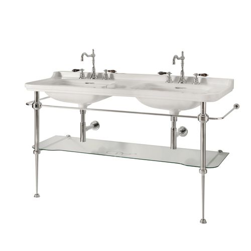 Bodenstehendes Waschbecken - WALDORF - Aqua Prestige - Porzellan / doppelt / rechteckig