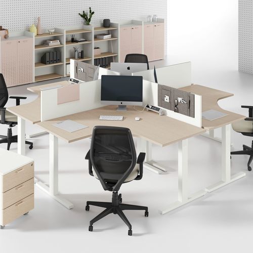 Schreibtisch für Open Space - OXI - Las Mobili - bodenstehend / für mehrere Personen / für 6 Personen