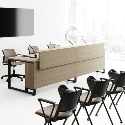 Moderner Besprechungstisch - I-MEET - Las Mobili - Holz / Gestell aus Metall / rechteckig