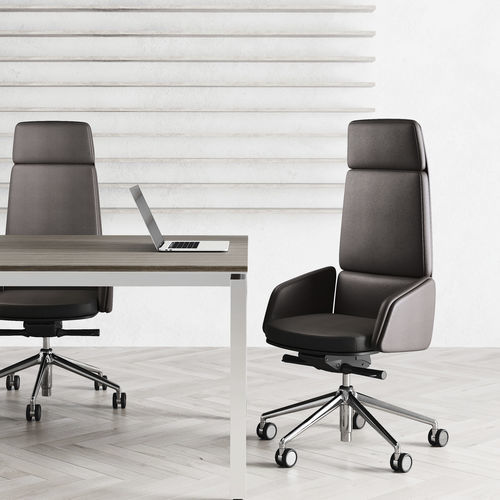 Moderner Chefsessel - LEAD - Las Mobili - Leder / Metall / Polster