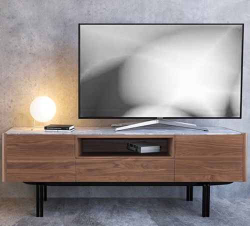 Modernes Fernsehmöbel - PANAMÁ - Wewood - Portuguese Joinery - Eiche / Nussbaum / Eisen