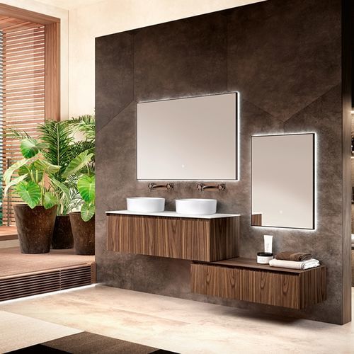 Doppelter Waschtisch-Unterschrank - 04 - Mi baño - wandhängend / Keramik / Mineralwerkstoff