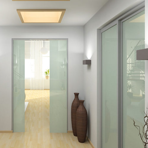 Tür für Innenbereich - ECO : SV - SAHECO - Glas / Schiebe / Glas