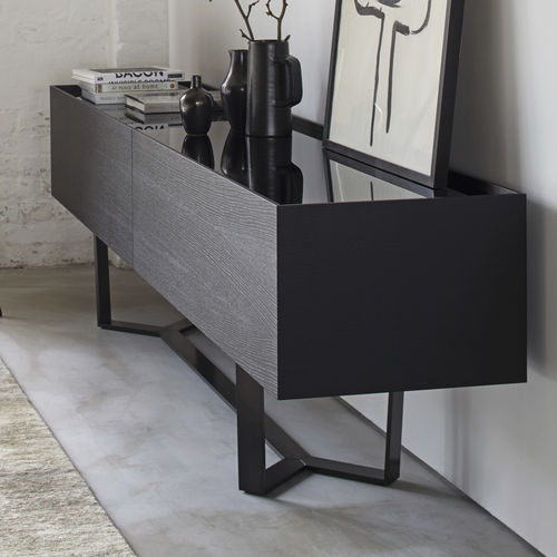 Modernes Sideboard - PERO  - more - Holz / Glas / mit Schubladen