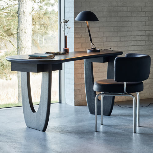 Design-Tisch - CALA  - more - Leder / Holz / Massivholz