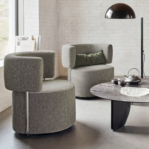 Moderner Sessel - OSO SWIVEL - more - Leder / Schaumstoff / Stoff