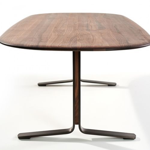 Design-Tisch - MOUNT  - more - Stahl / Holz / Holz