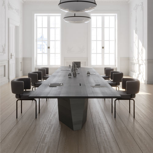 Moderner Besprechungstisch - VARAN  - more - Holz / Massivholz / Gestell aus Holz