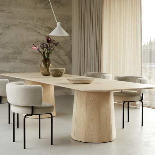 Moderner Tisch - EEVA Extendable - more - Stahl / Holz / Massivholz