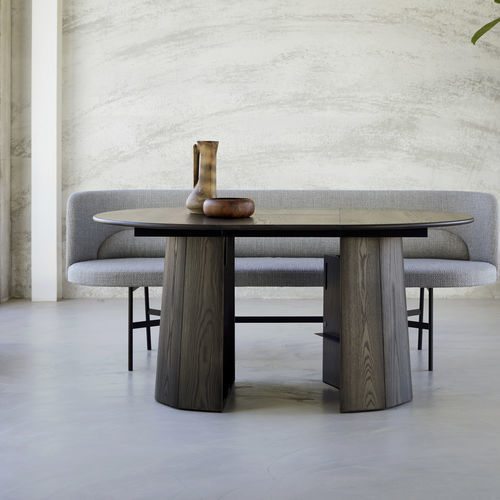 Moderner Tisch - EEVA EXTENDABLE - more - Stahl / Holz / Massivholz