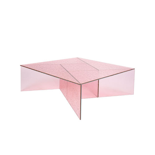 Moderner Couchtisch - ASPA - Pulpo - Glas / Gestell aus Glas / quadratisch