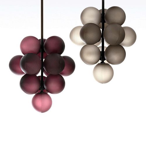 Hängelampe - STELLAR GRAPE - Pulpo - pulverbeschichteter Stahl / geblasenes Glas / originelles Design