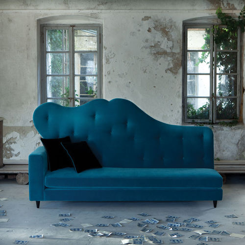 Chesterfield-Sofa - SALON - L'abbate - Stoff / Leder / blau