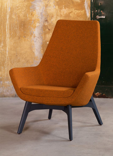 Moderner Sessel - MISS - RICCARDO RIVOLI Design - Stoff / mit hoher Rückenlehne / gelb
