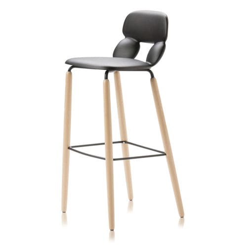 Moderner Barhocker - NUBE W SG 80 - CHAIRS & MORE - Polyurethan / Gestell aus Buche / Gestell aus gestrichenem Metall