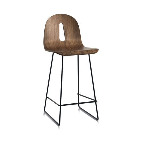 Moderner Barstuhl - GOTHAM WOODY - CHAIRS & MORE - Holz / aus lackiertem Metall / mit Kufengestell