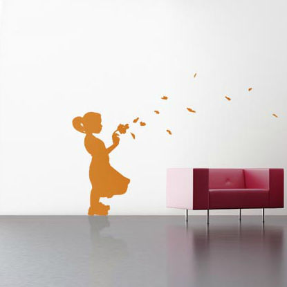 Silhouetten-Wandtattoo - CHILD WITH HEARTS 	 - Paristic - für Kinder / Vinyl