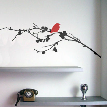 Natur-Wandtattoo - BIRD ON A BRANCH 	 - Paristic - Ornament