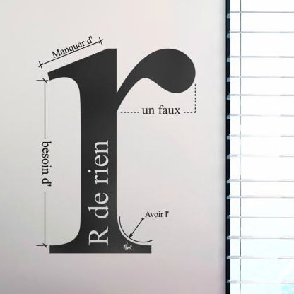 Text-Wandtattoo - R DE RIEN - Paristic - Ornament