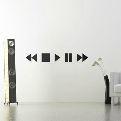 Vinyl-Wandtattoo - STOP PAUSE PLAY 	 - Paristic