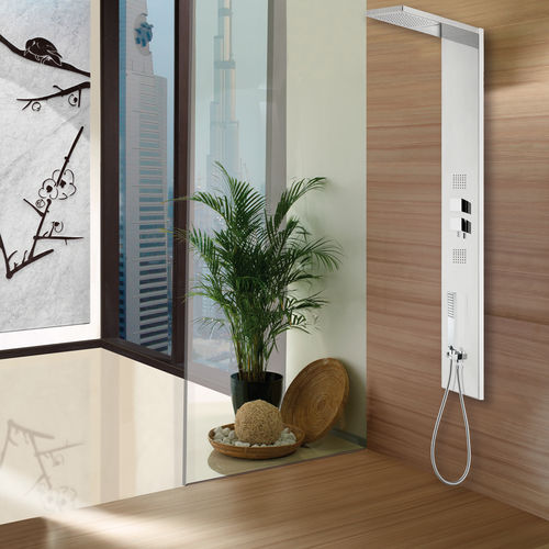 Thermostatische Duschsäule - L00890 - BOSSINI - Edelstahl / wandmontiert / modern