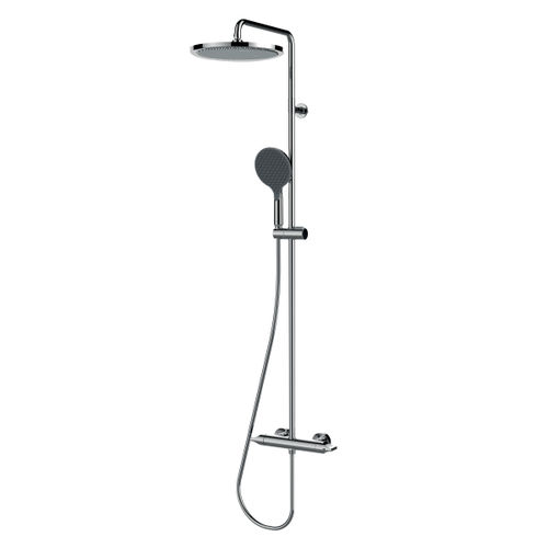 Thermostatische Duschsäule - L10505 - BOSSINI - Messing / Chromoberfläche / mattweiß