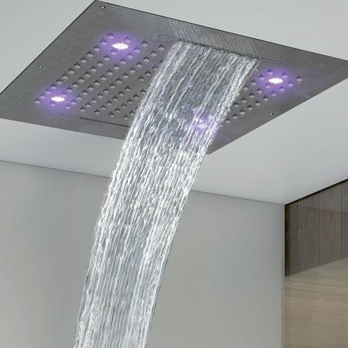 Duschkopf für Deckeneinbau - H38906 - BOSSINI - rechteckig / Wasserfall / Chromotherapie